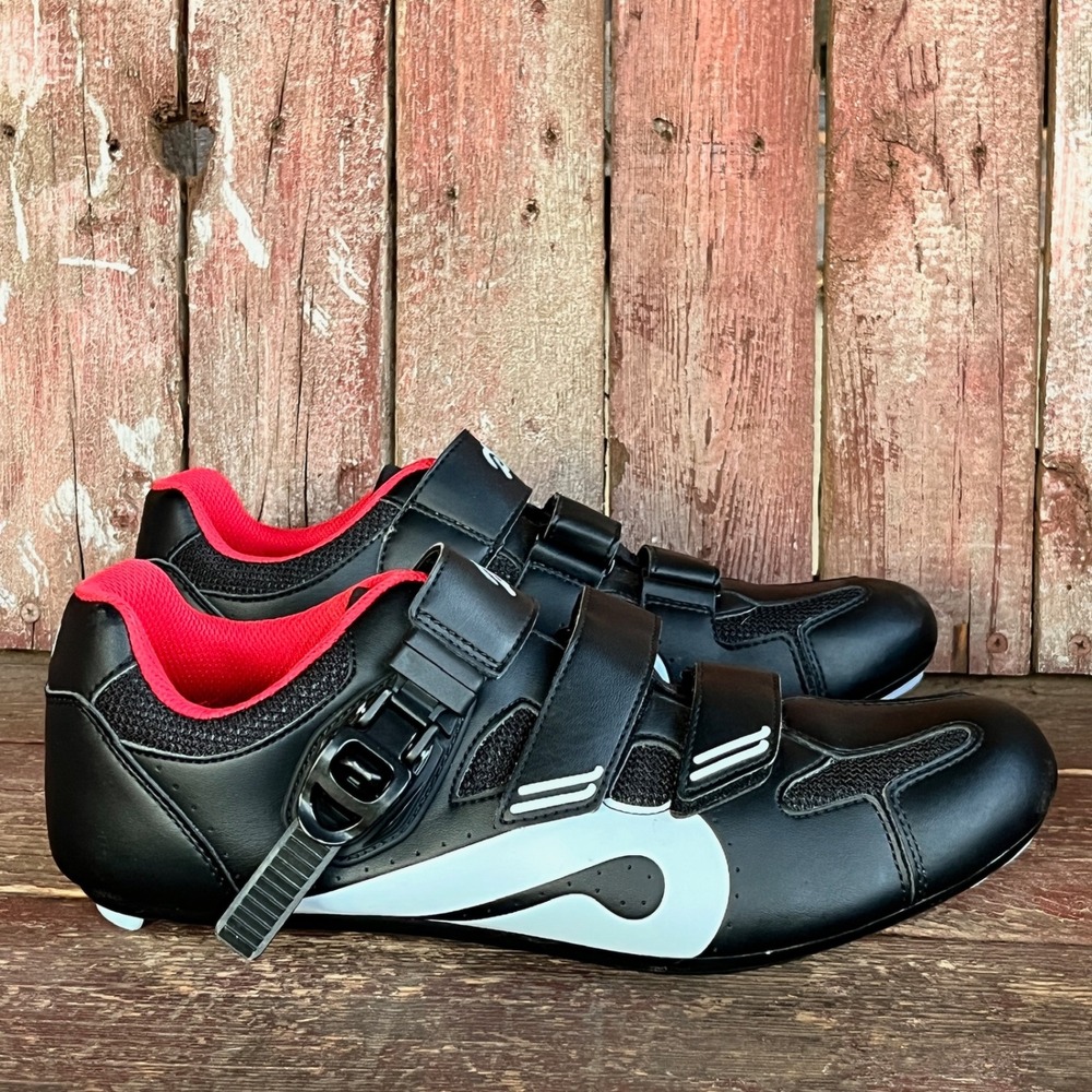 Peloton Cycling Shoes Black Red Mens 10 EU 44/ Womens 12 Indoor Spin Bike 3 Bolt